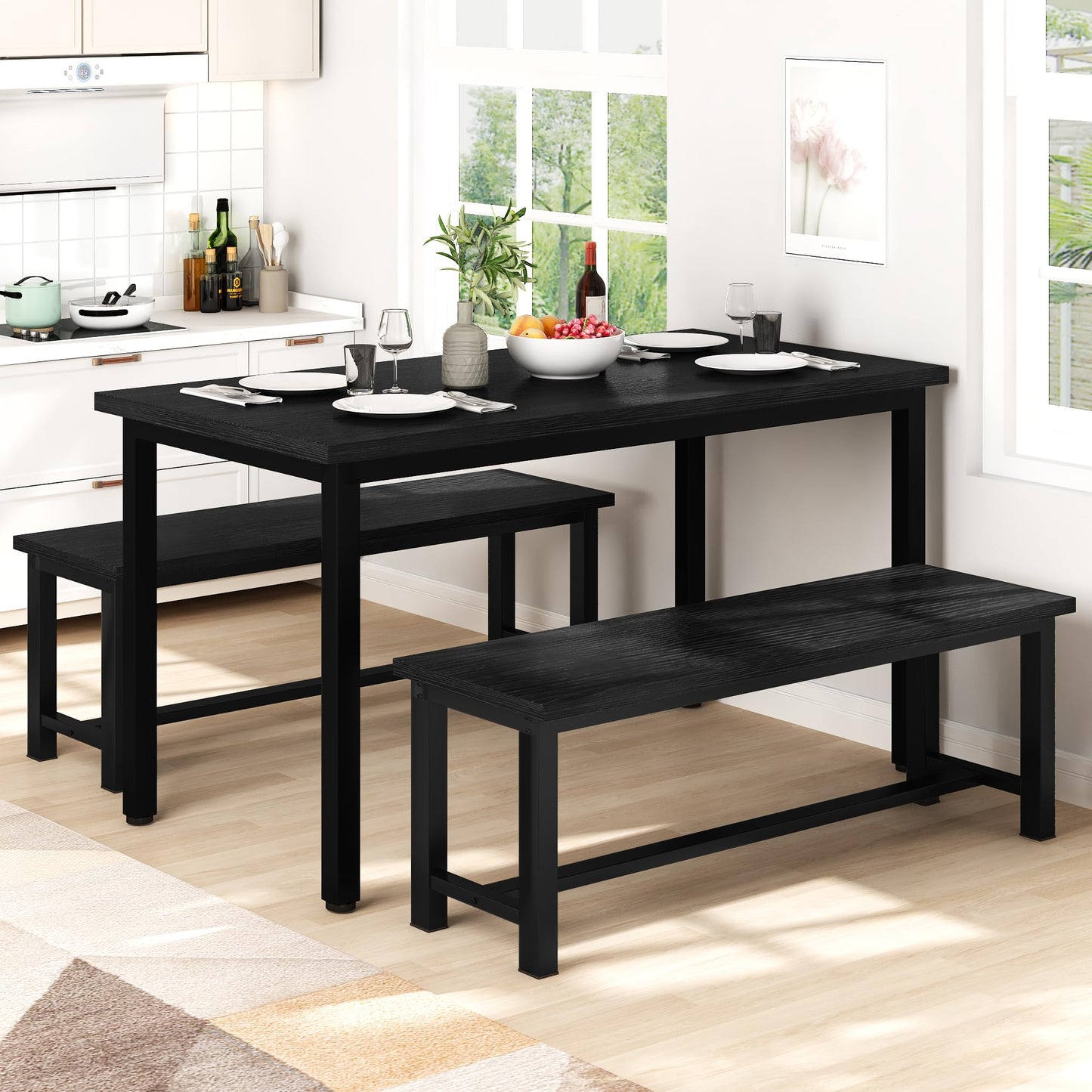 AWQM Kitchen Bench, Pair of 2 Dining Chairs