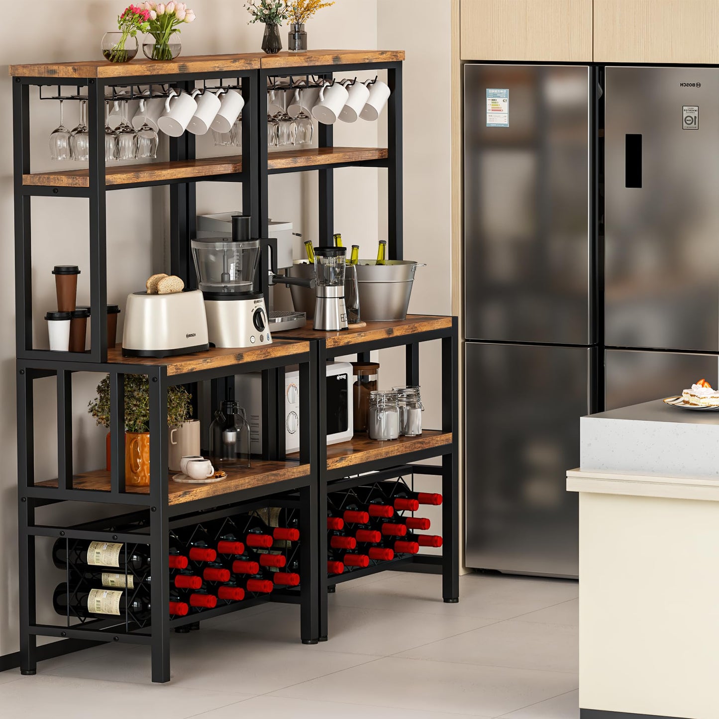 AWQM freestanding floor-to-ceiling wine rack cabinet