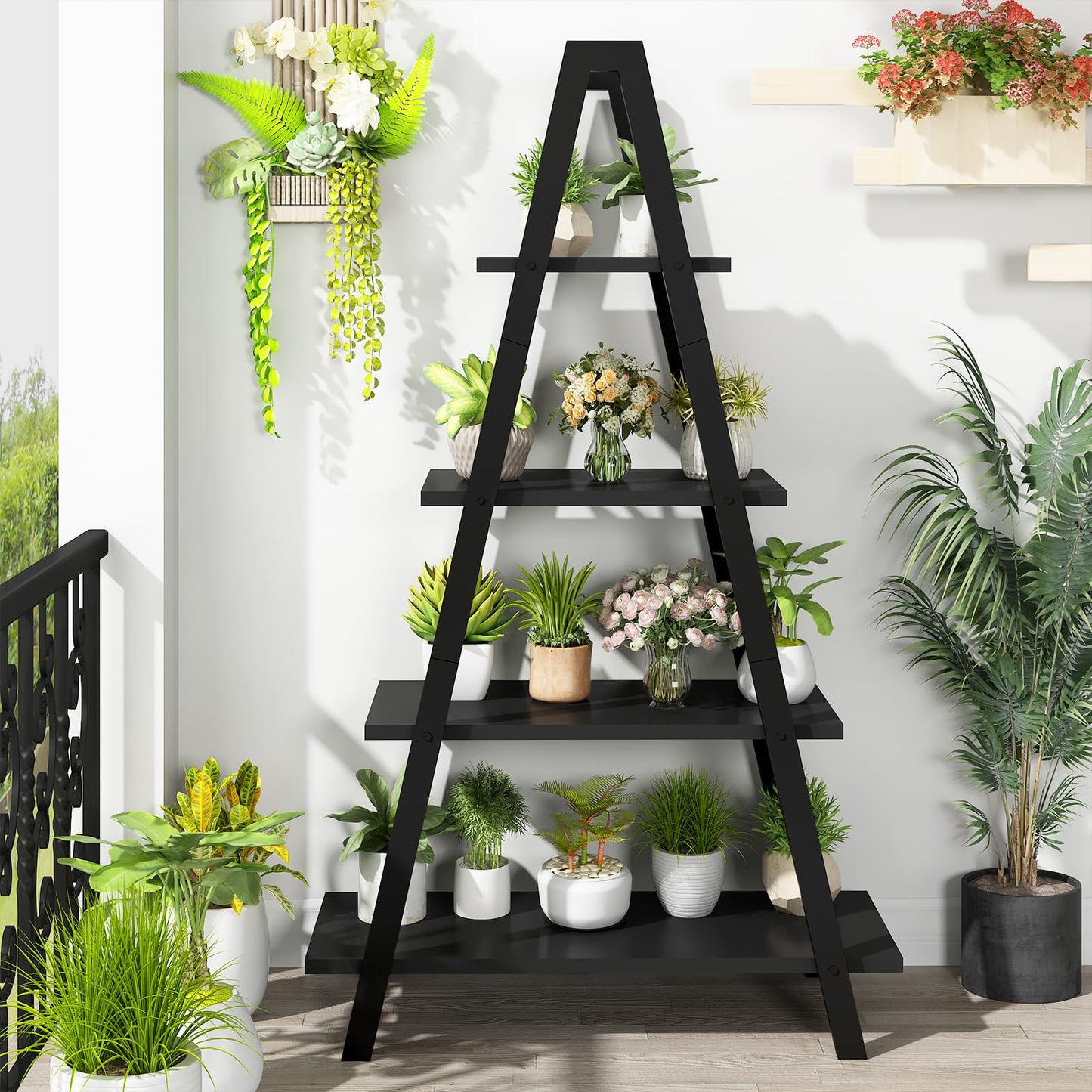 AWQM 4-story A-frame, industrial metal vertical ladder frame