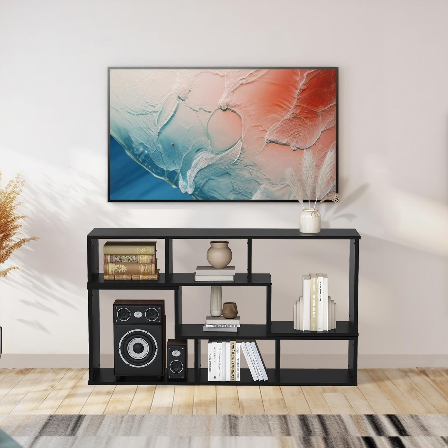 AWQM TV cabinet base frame, 2 piece cube bookshelf freestanding tv cabinet base frame