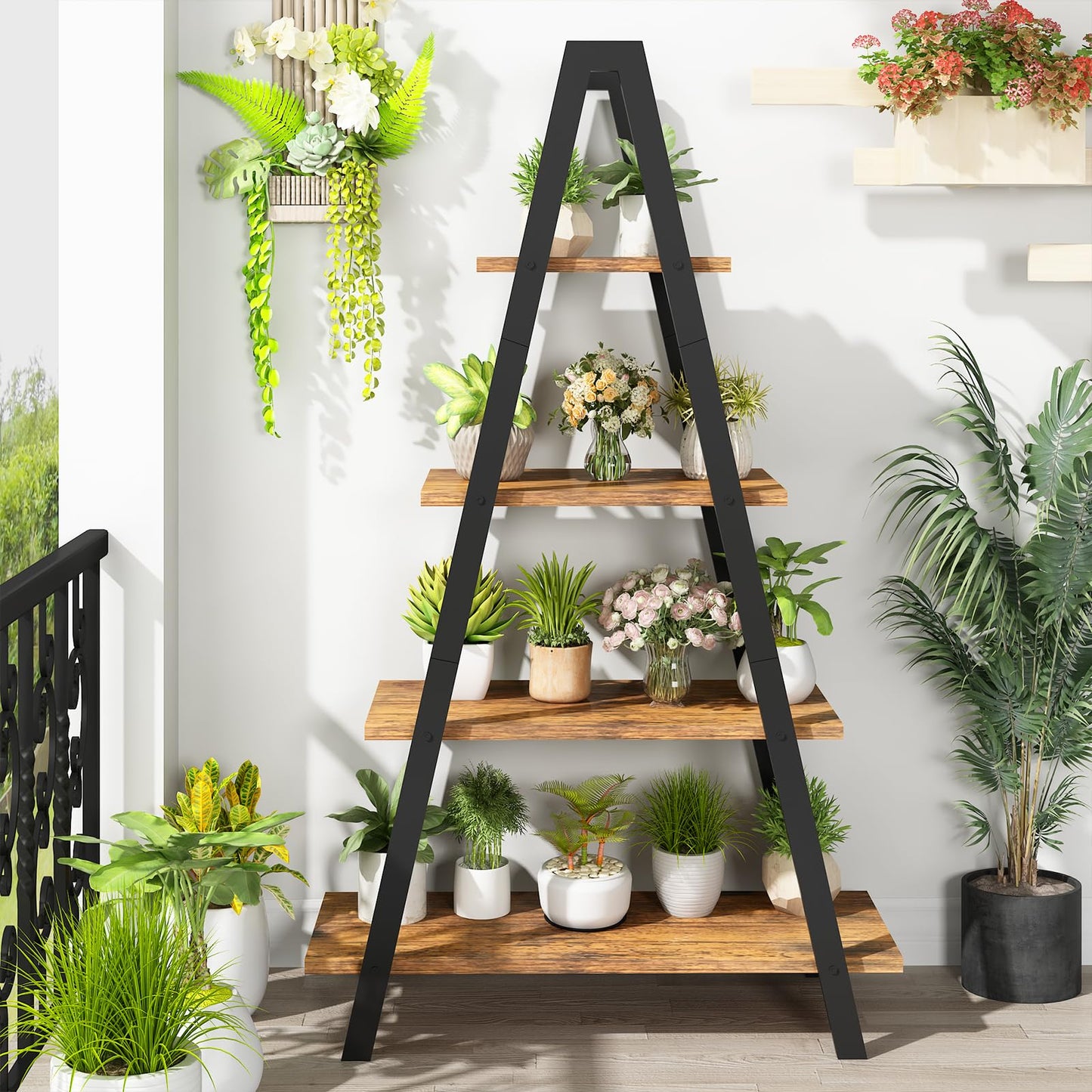 AWQM 4-story A-frame, industrial metal vertical ladder frame