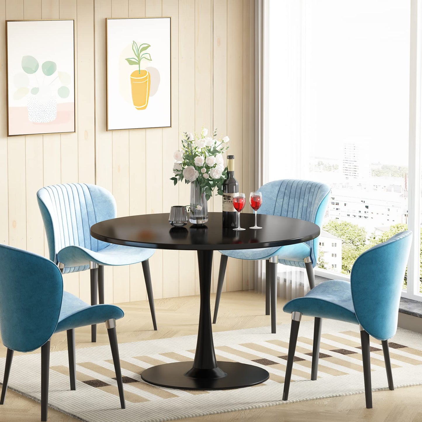 AWQM Round Dining Table, 31.5-Inch, Kitchen Table for 2-4 People