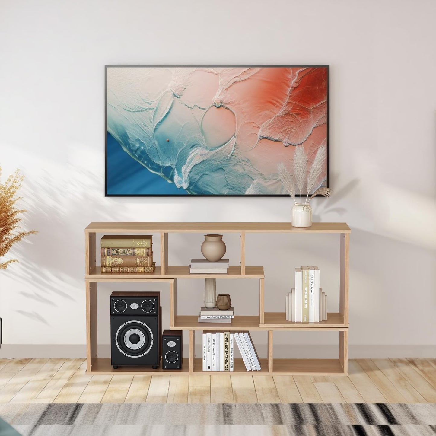 AWQM TV cabinet base frame, 2 piece cube bookshelf freestanding tv cabinet base frame