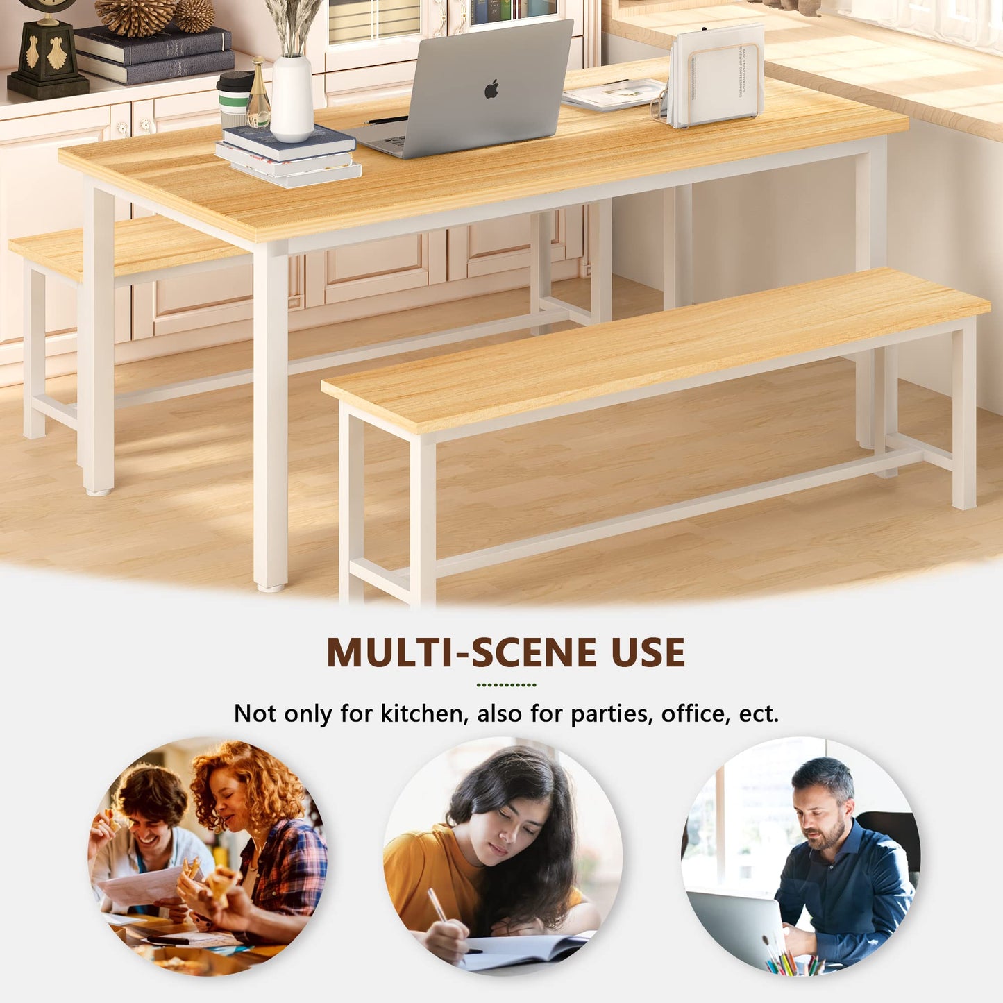AWQM Kitchen Industrial Dining Table Set, Dining Table for 2-4