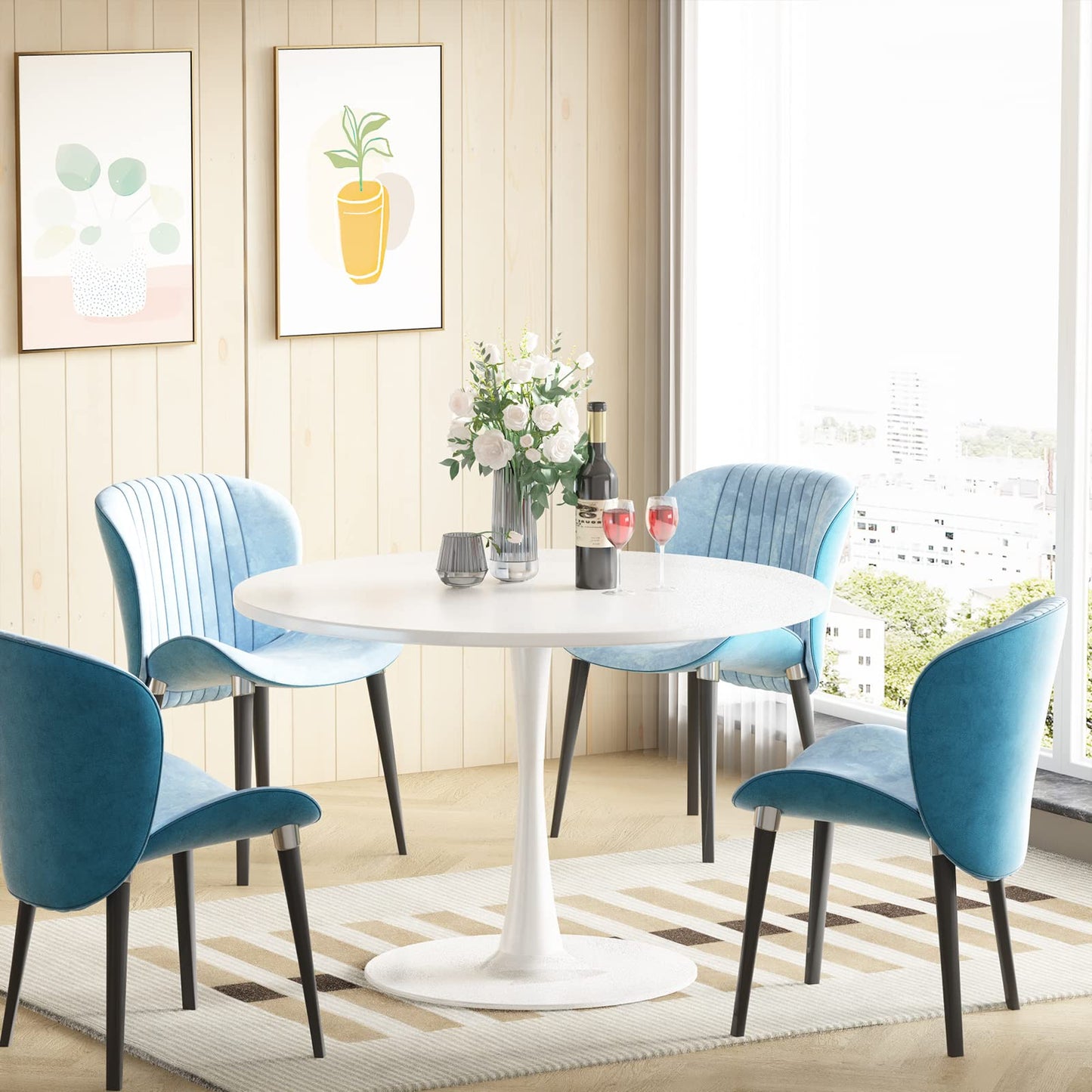 AWQM Round Dining Table, 31.5-Inch, Kitchen Table for 2-4 People