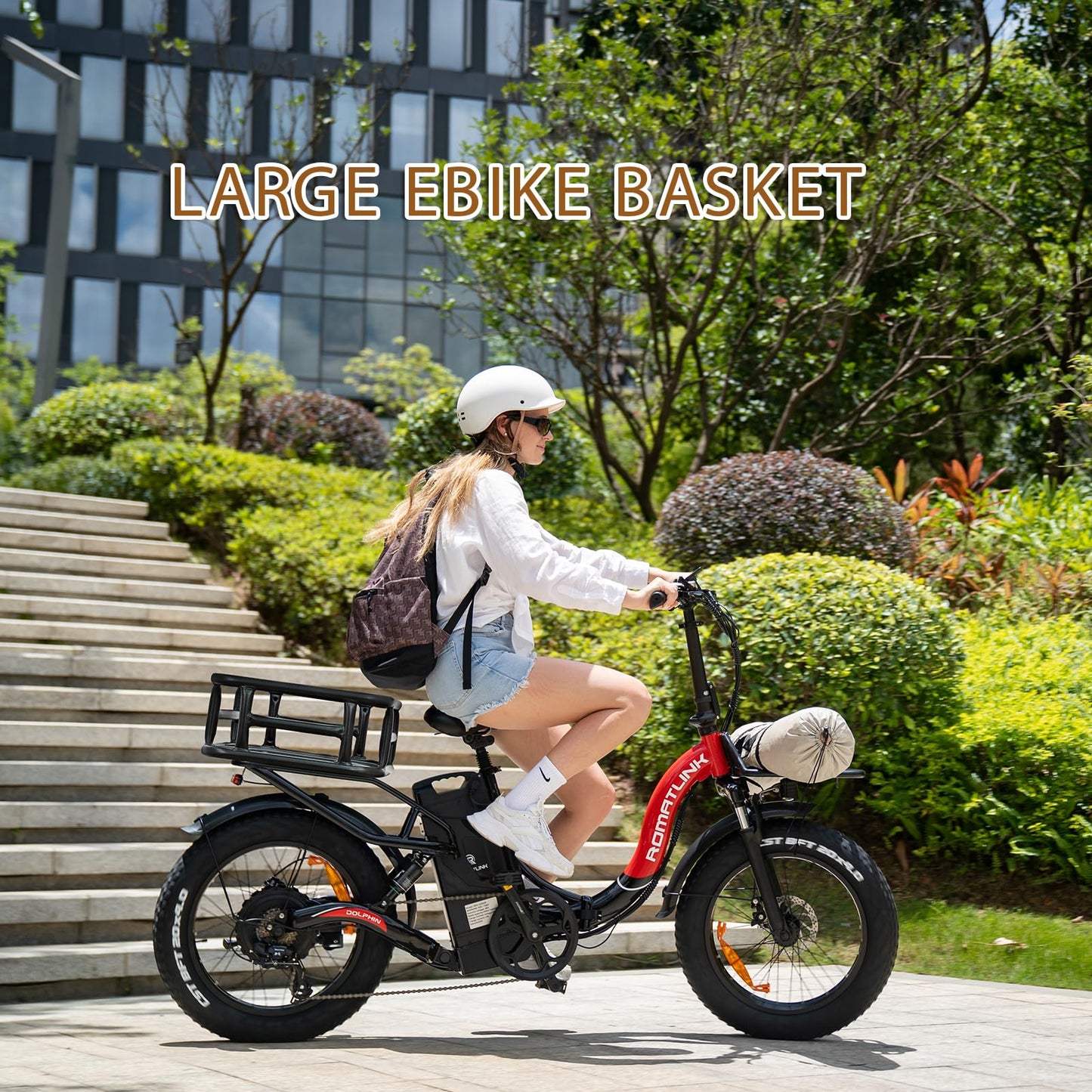 AWQM Large E-bike Rear Basket, Waterproof Metal E-bike Basket
