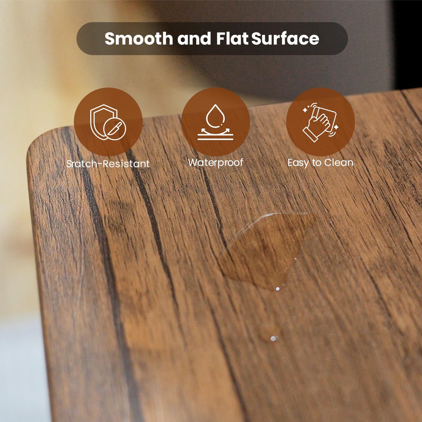 AWQM Industrial Wood Metal Dining Table Set 4 Person Dining Table