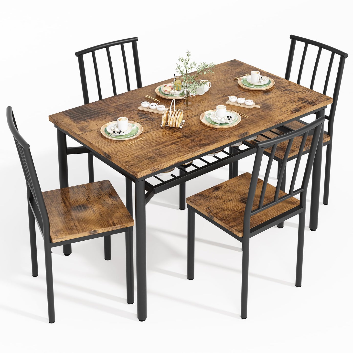 AWQM Industrial Wooden Kitchen Table Chair Dining Table Adjustable Table Legs