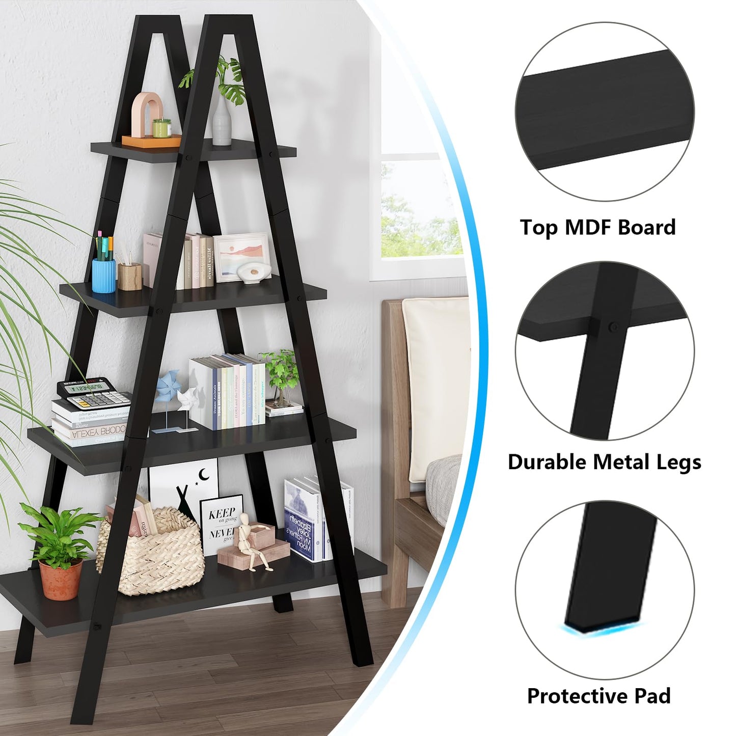 AWQM 4-story A-frame, industrial metal vertical ladder frame