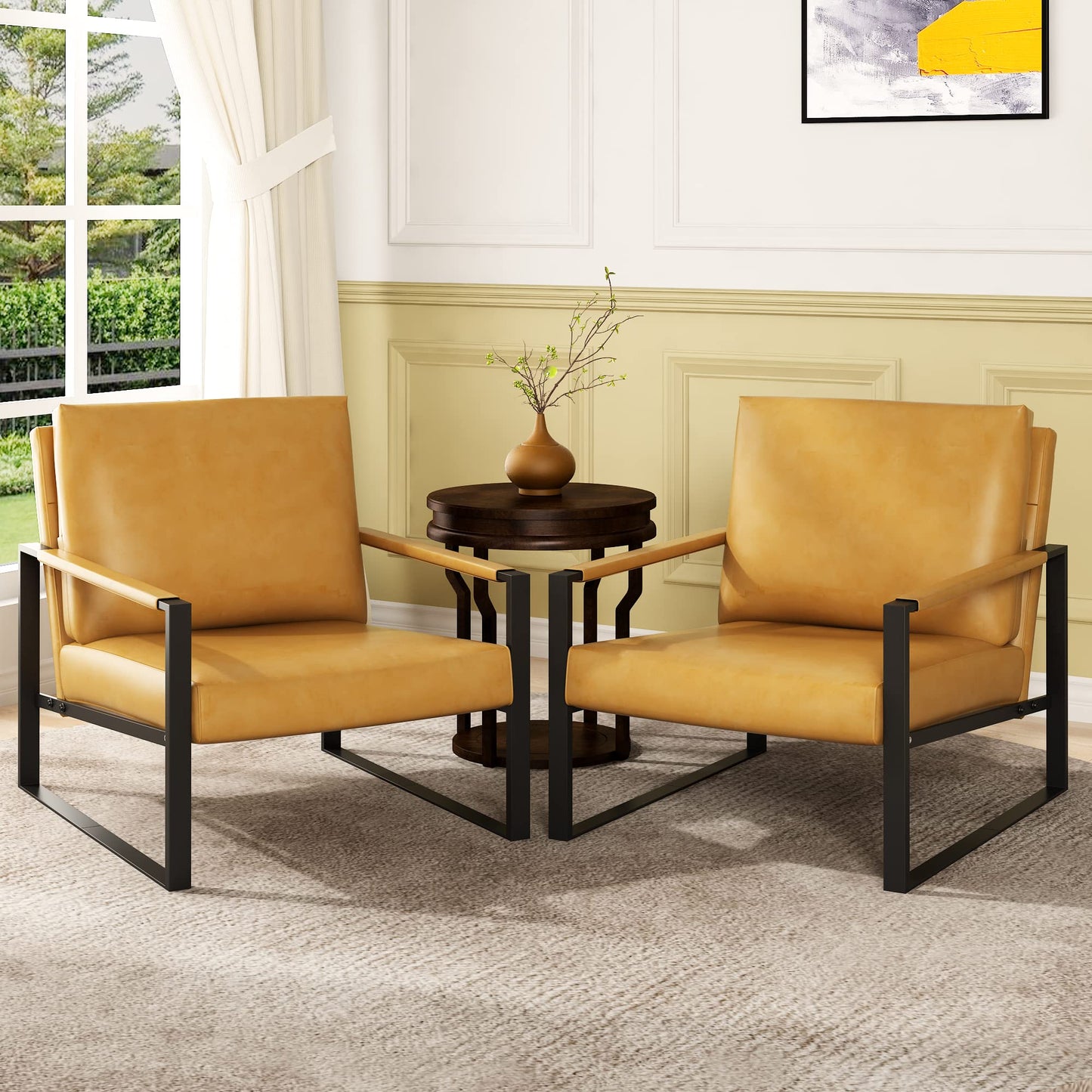 AWQM Leather Sofa Chair Thickened Upholstered Backrest Single Sofa Chair