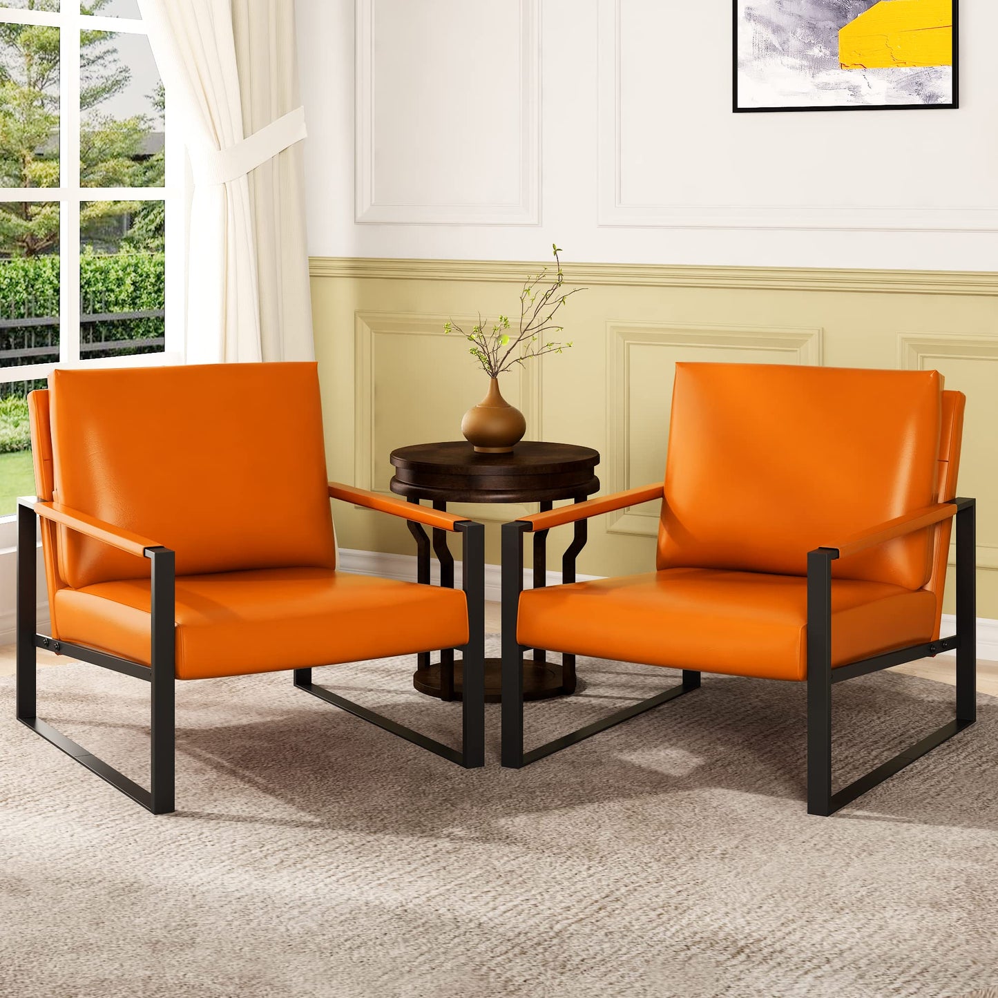 AWQM Leather Sofa Chair Thickened Upholstered Backrest Single Sofa Chair