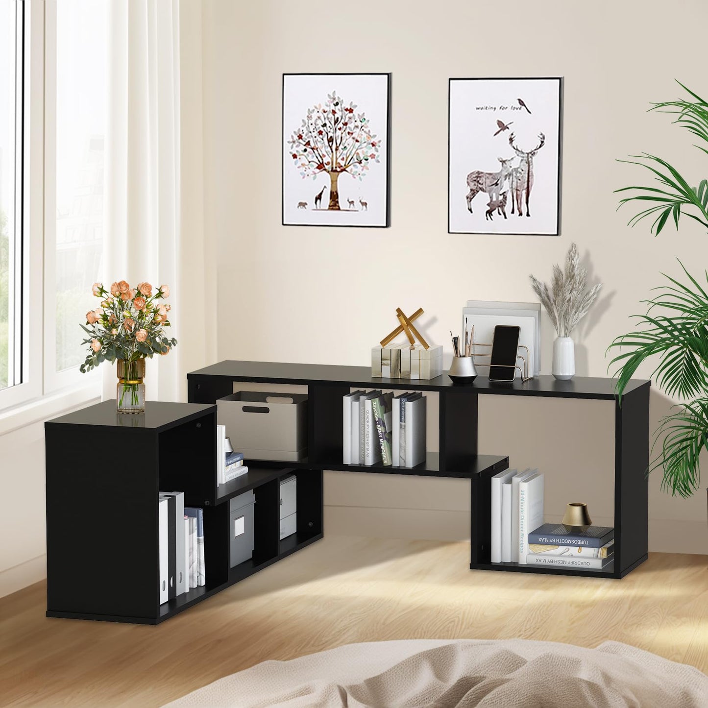 AWQM TV cabinet base frame, 2 piece cube bookshelf freestanding tv cabinet base frame