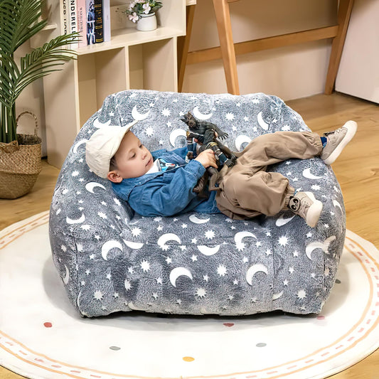 AWQM Children's Bean Bag Chair, Modern Moon Bean Bag Sofa with Foam Padding