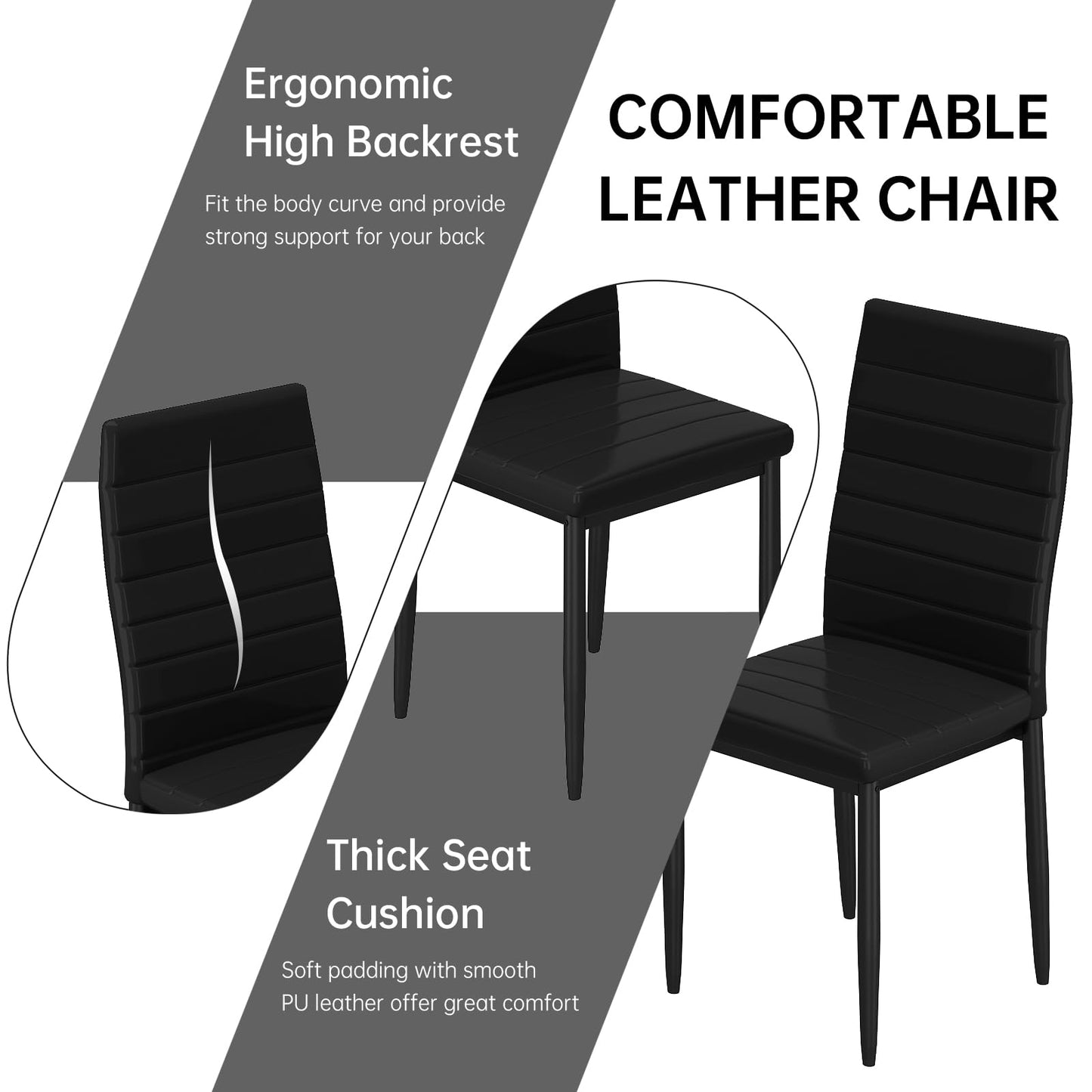 AWQM Faux Marble Dining Table and Chairs Set,4 Dining Table and Chairs