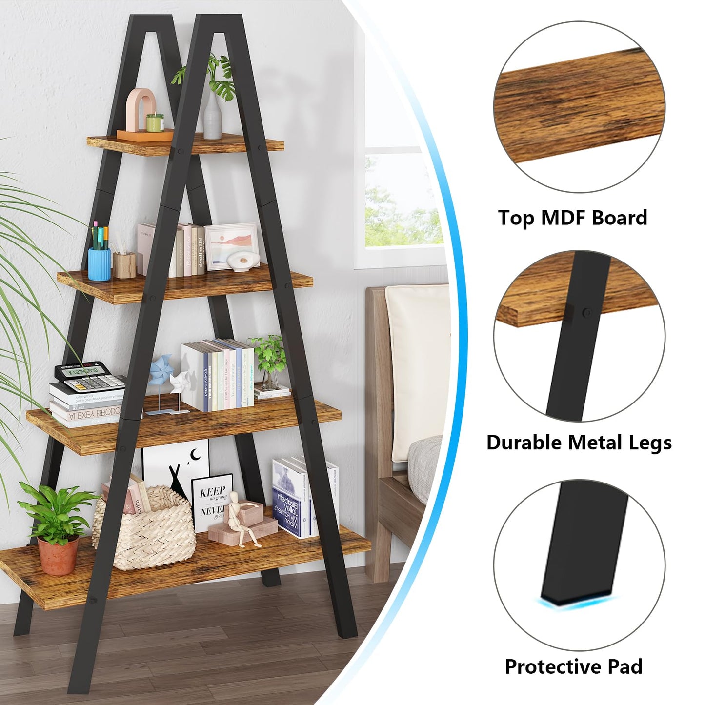 AWQM 4-story A-frame, industrial metal vertical ladder frame