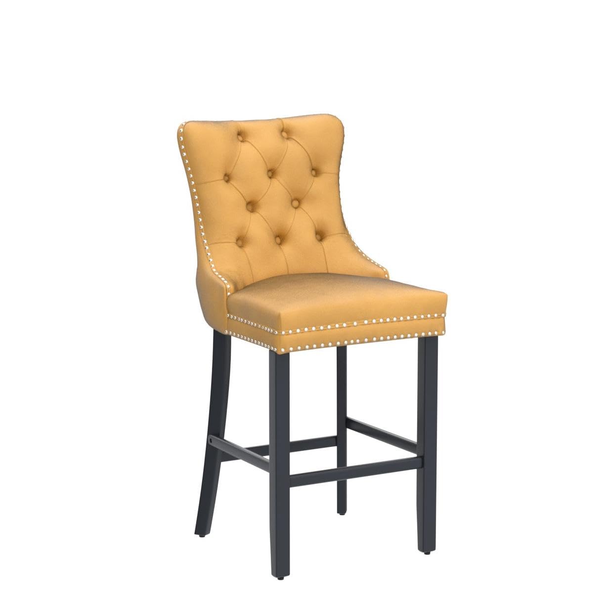 AWQM Velvet Tufted Wine Cooler High Bar Stool Set of 2