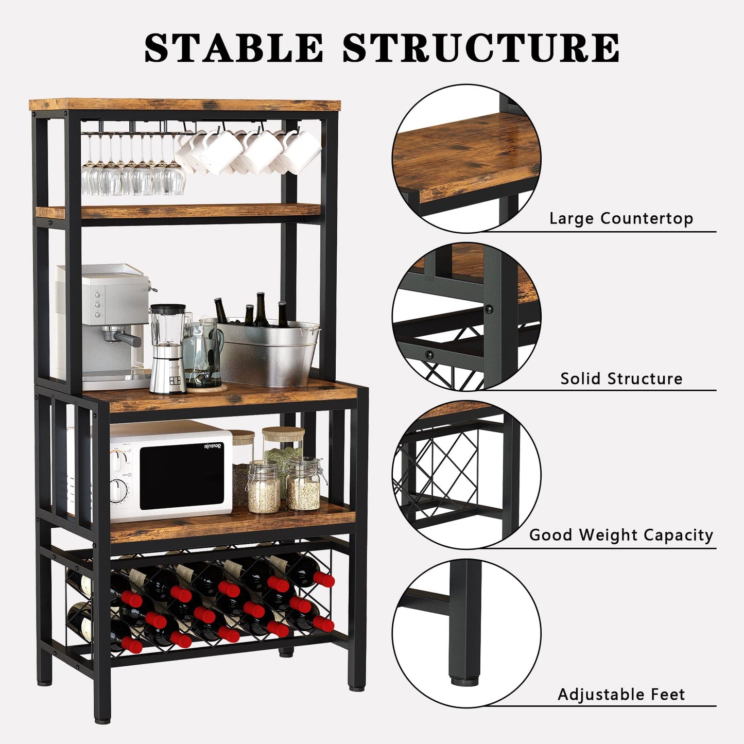 AWQM freestanding floor-to-ceiling wine rack cabinet