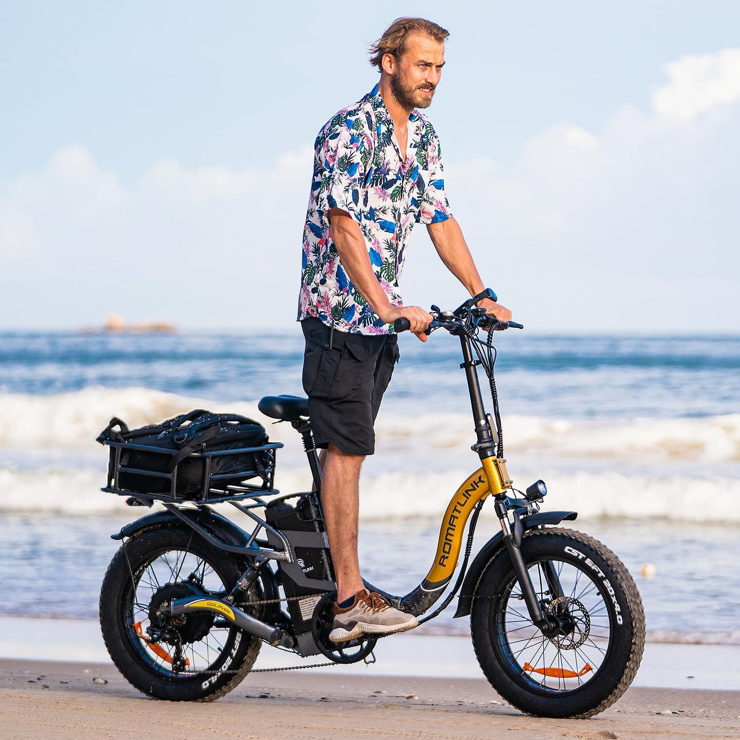 AWQM Large E-bike Rear Basket, Waterproof Metal E-bike Basket