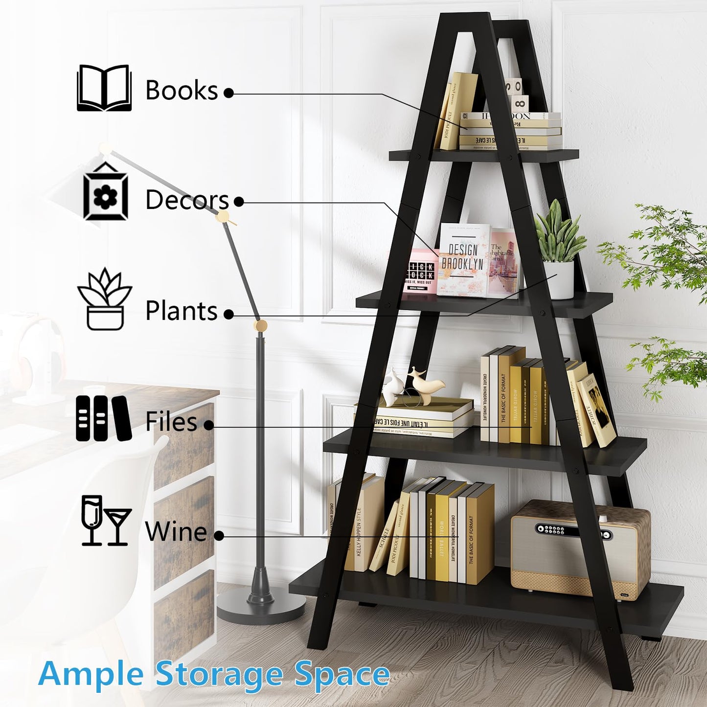 AWQM 4-story A-frame, industrial metal vertical ladder frame