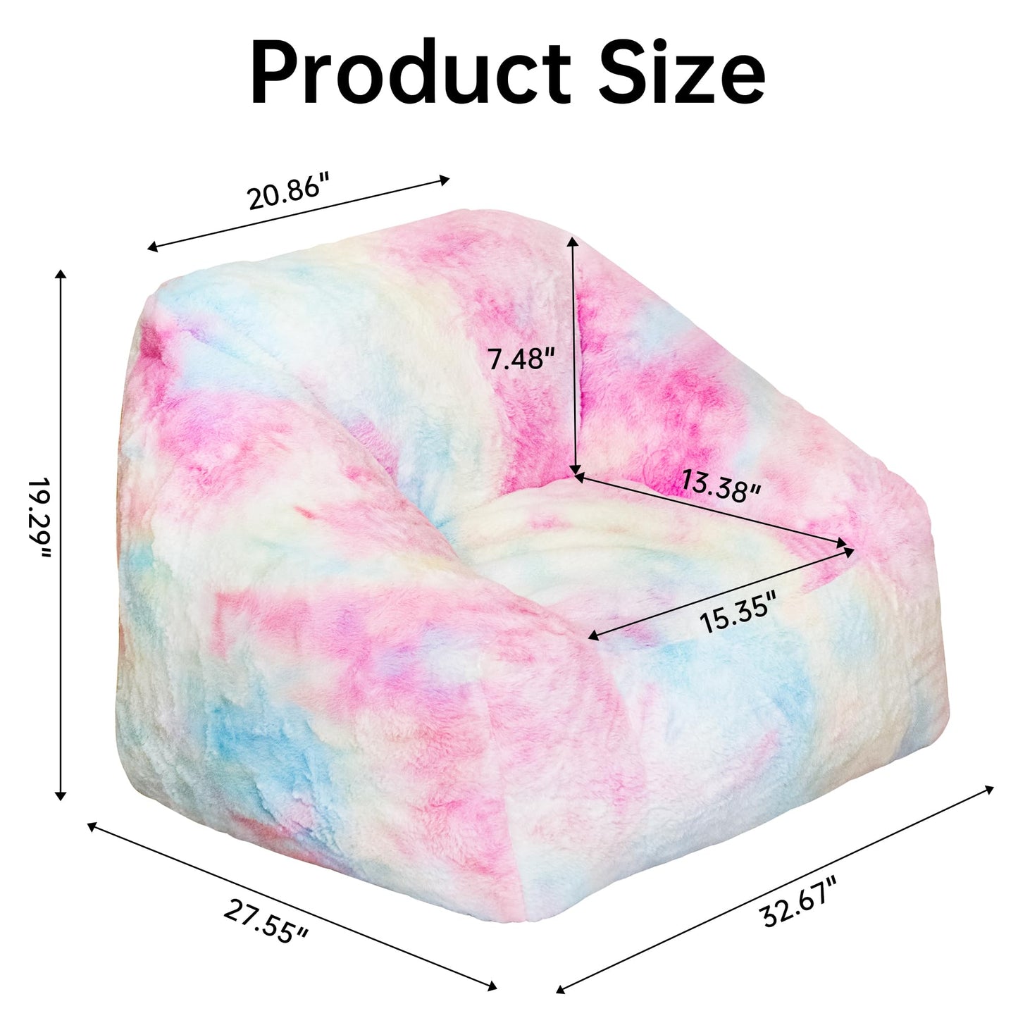 AWQM Kids Bean Bag Chair, Modern Rainbow Color Bean Bag Sofa
