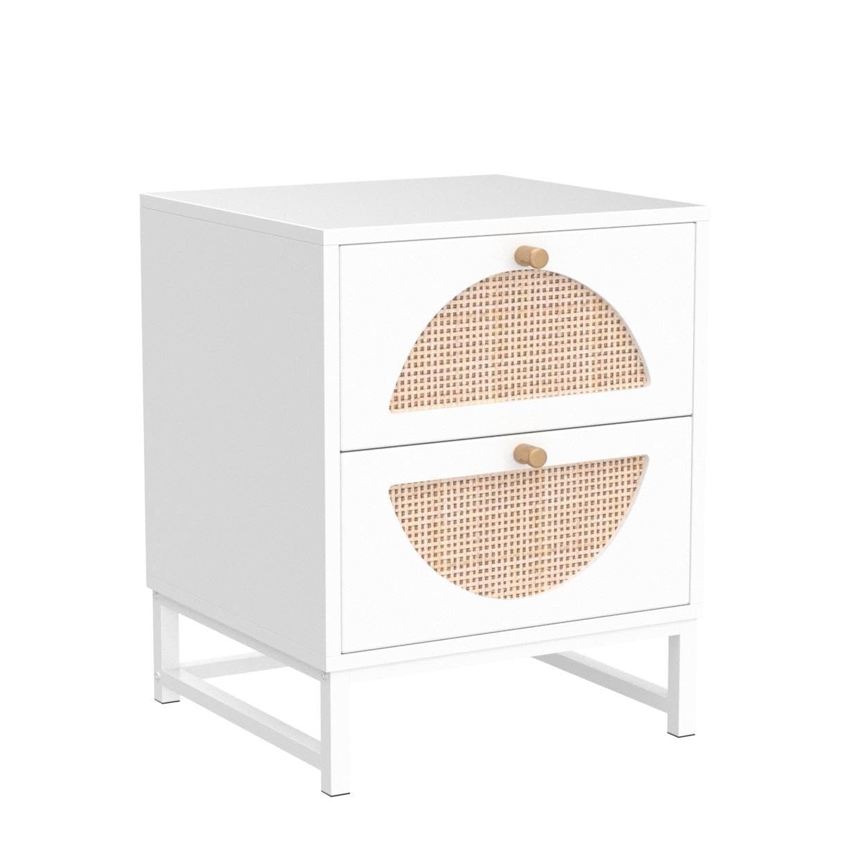 AWQM Rattan bedside table (set of 2), wooden coffee table