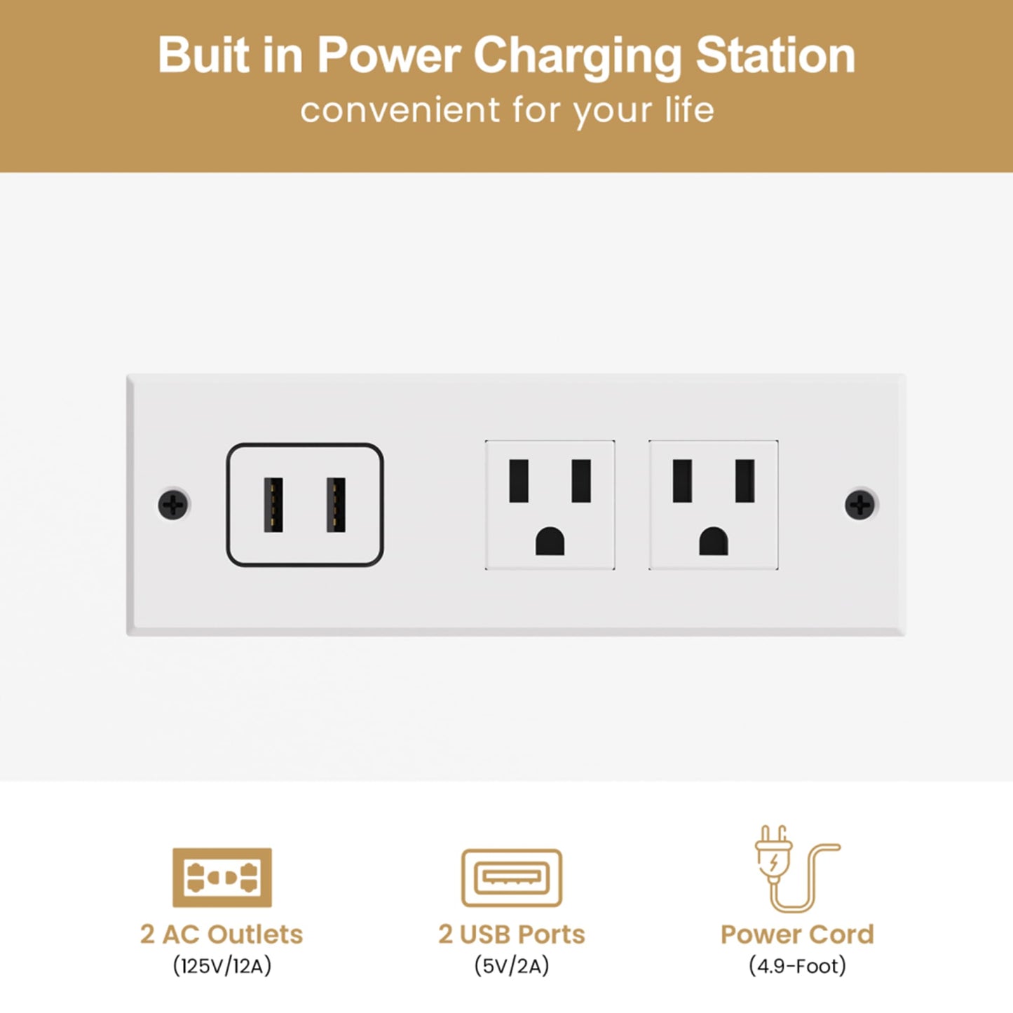 AWQM Rattan Dresser Set with Power Socket