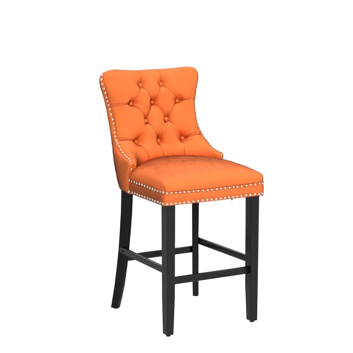 AWQM Velvet Tufted Wine Cooler High Bar Stool Set of 2