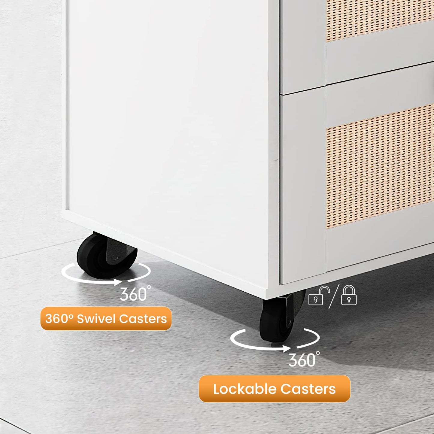 AWQM Locking Wooden File Cabinet, 3 Drawer Office Storage