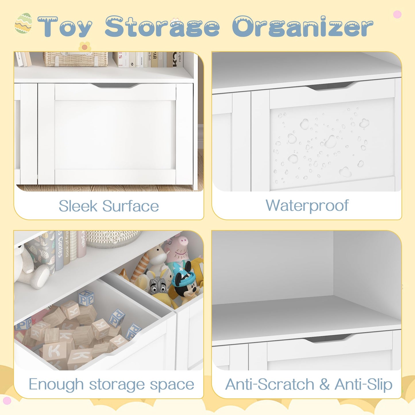 AWQM Toy storage organizer with 2 removable drawers