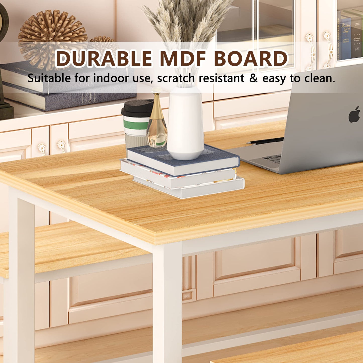 AWQM Industrial Wooden Kitchen Dining Set Dining Table for 2-4 People