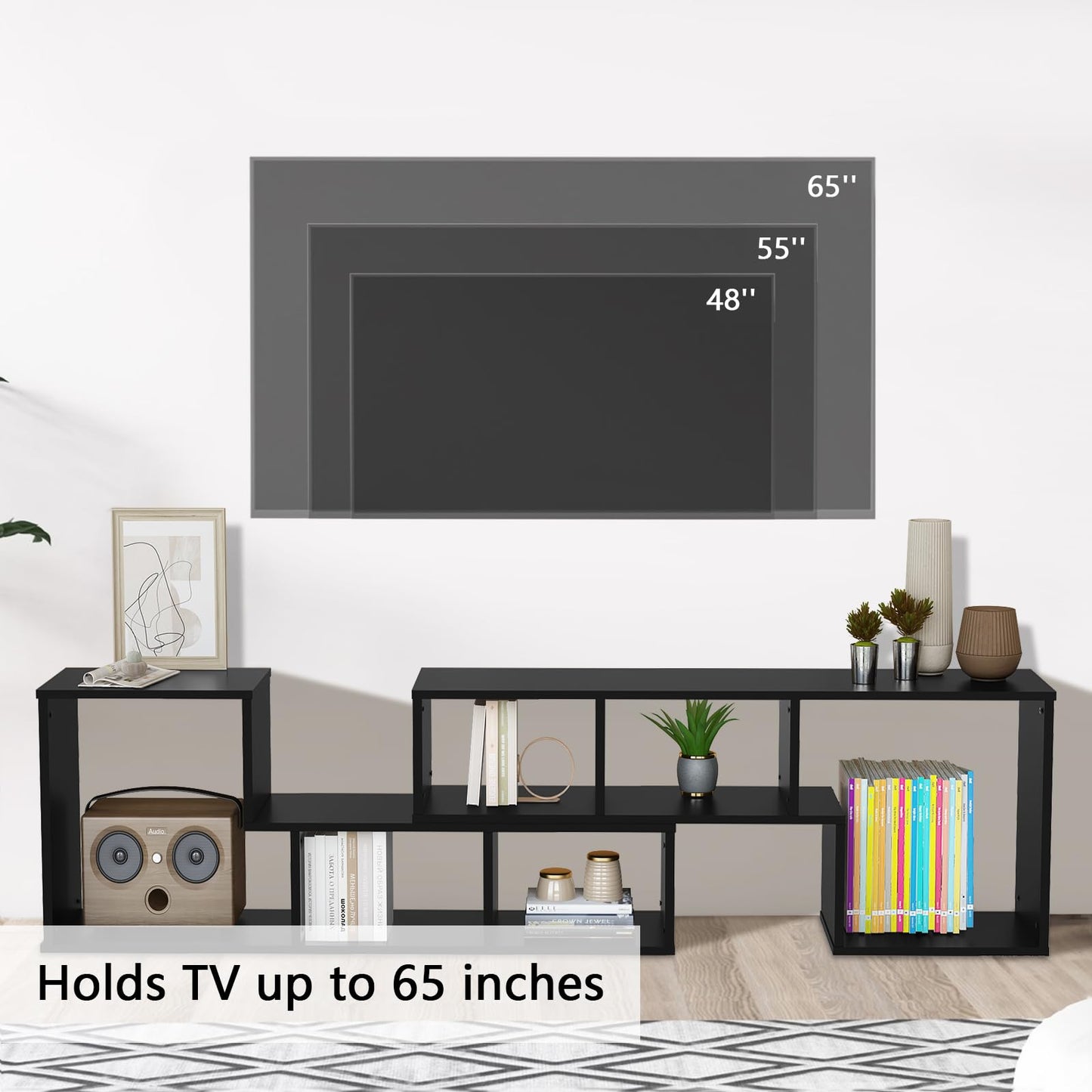 AWQM TV cabinet base frame, 2 piece cube bookshelf freestanding tv cabinet base frame