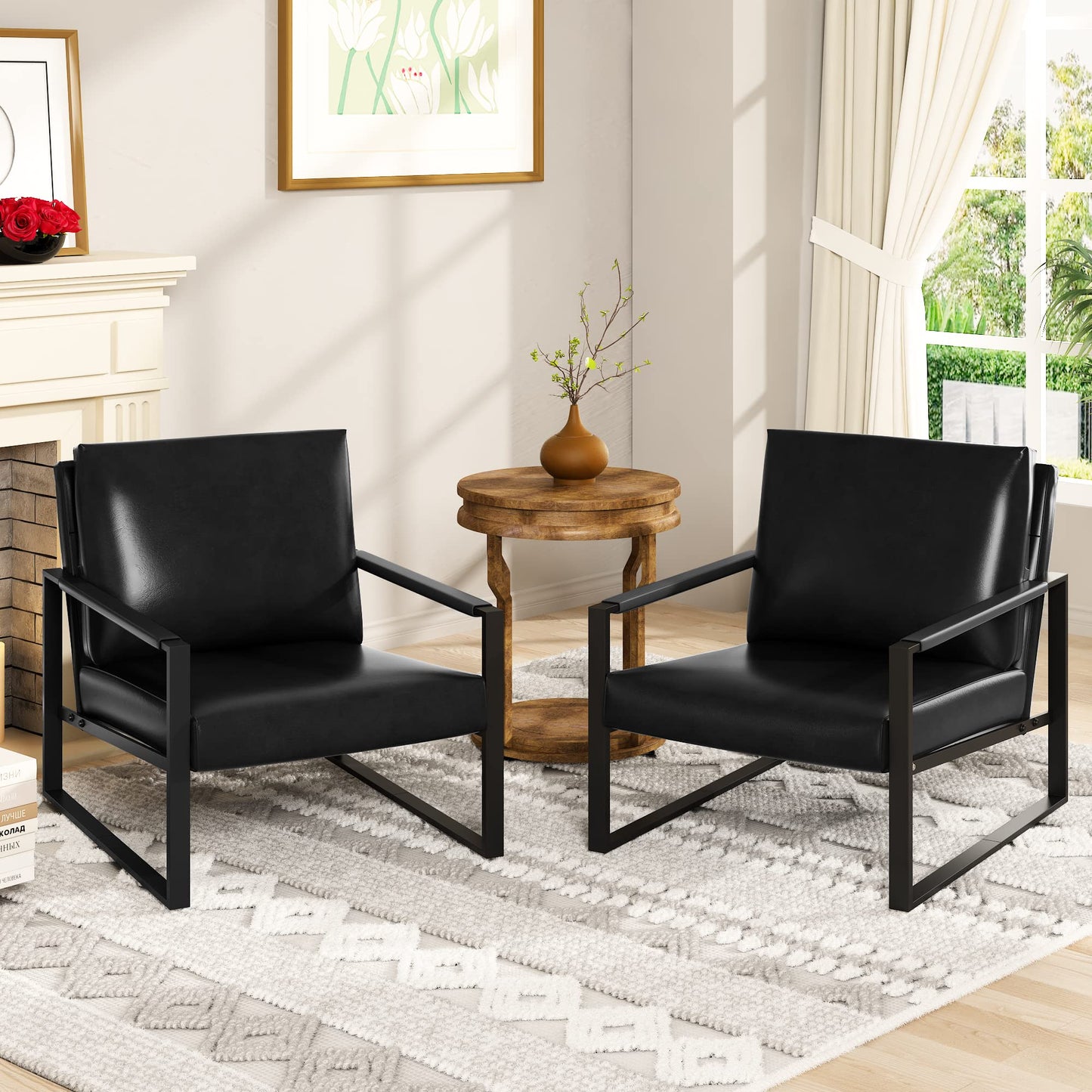 AWQM Leather Sofa Chair Thickened Upholstered Backrest Single Sofa Chair