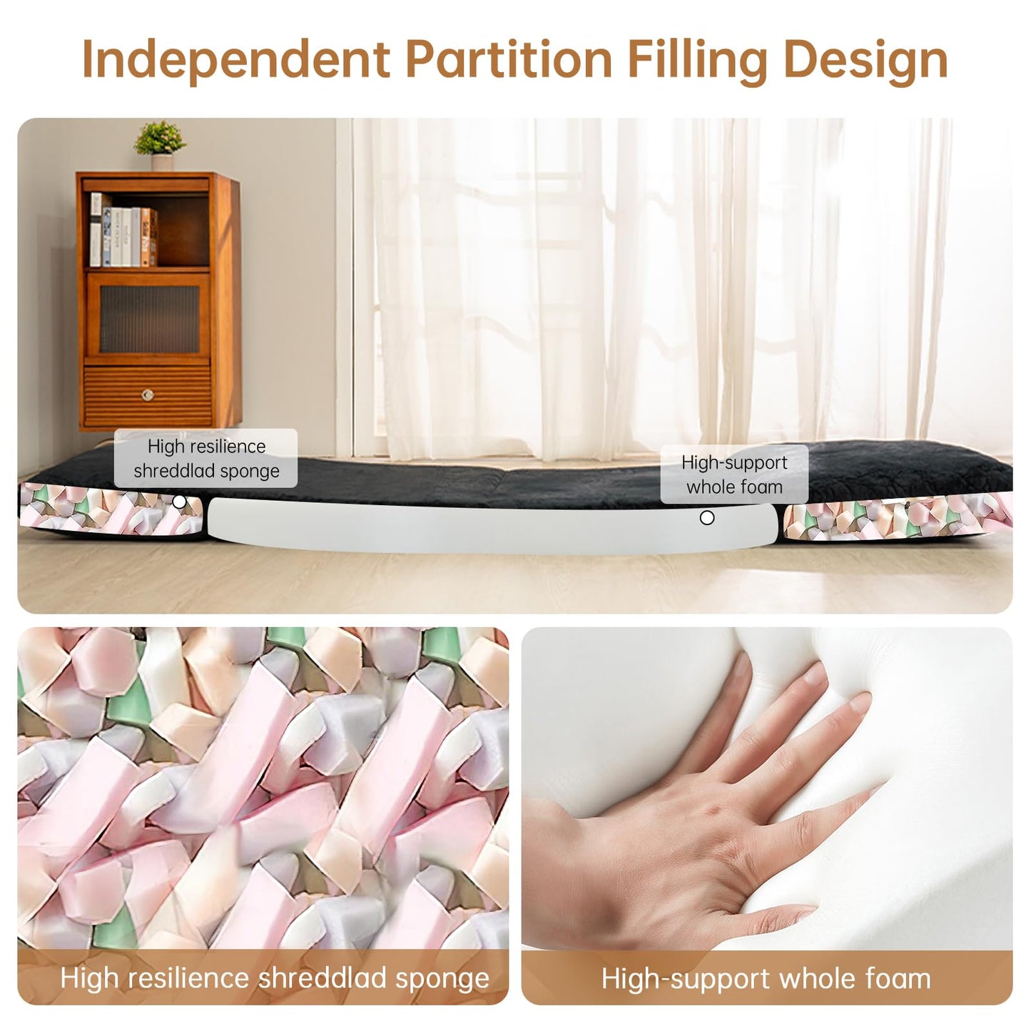 AWQM Bean Bag Bed Folding Sofa Bed, T Shape Folding Mattress