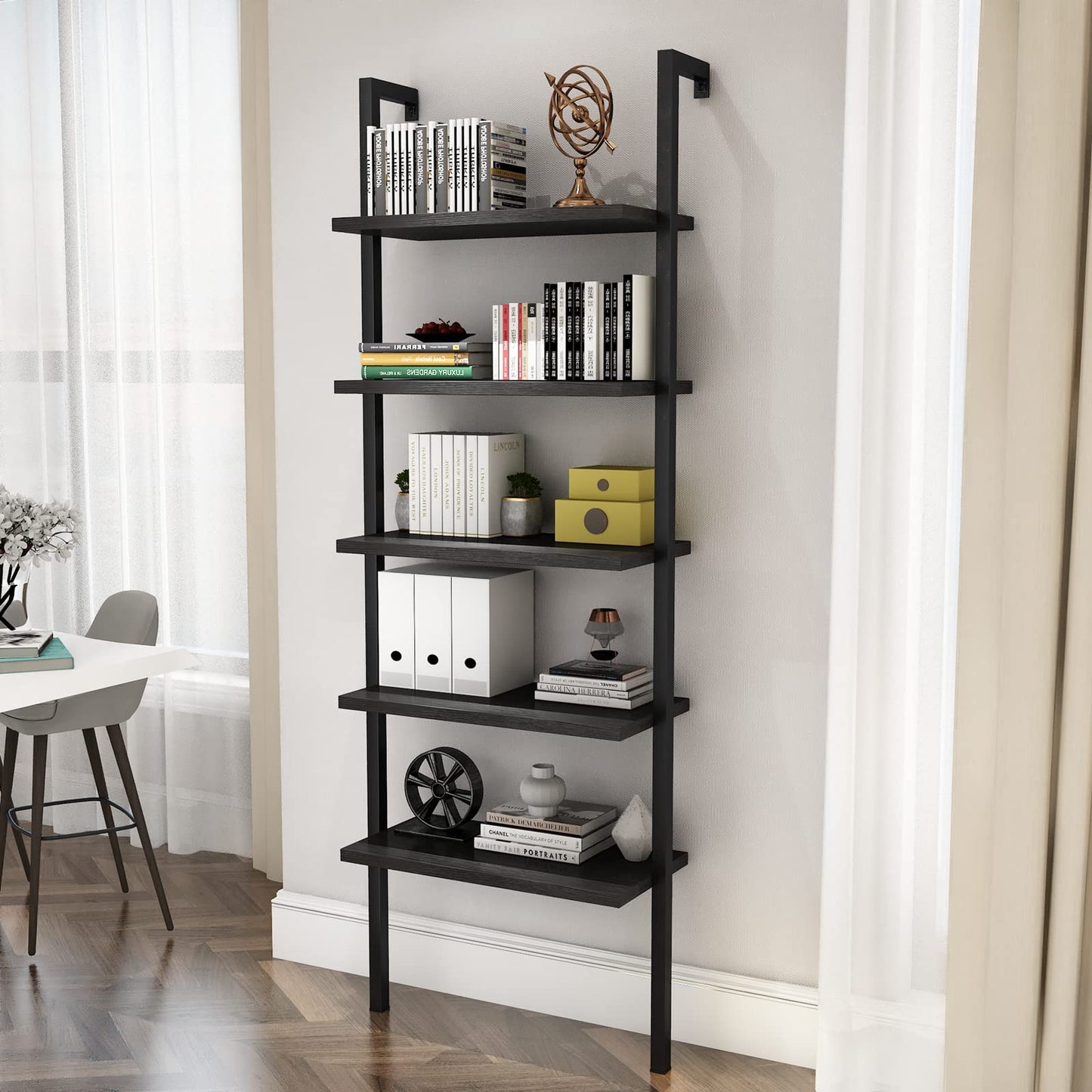 AWQM Wall Mounted Bookcase, 2 Piece Industrial Trapezoidal Bookcase