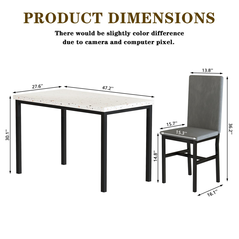 AWQM faux marble dining table and chairs