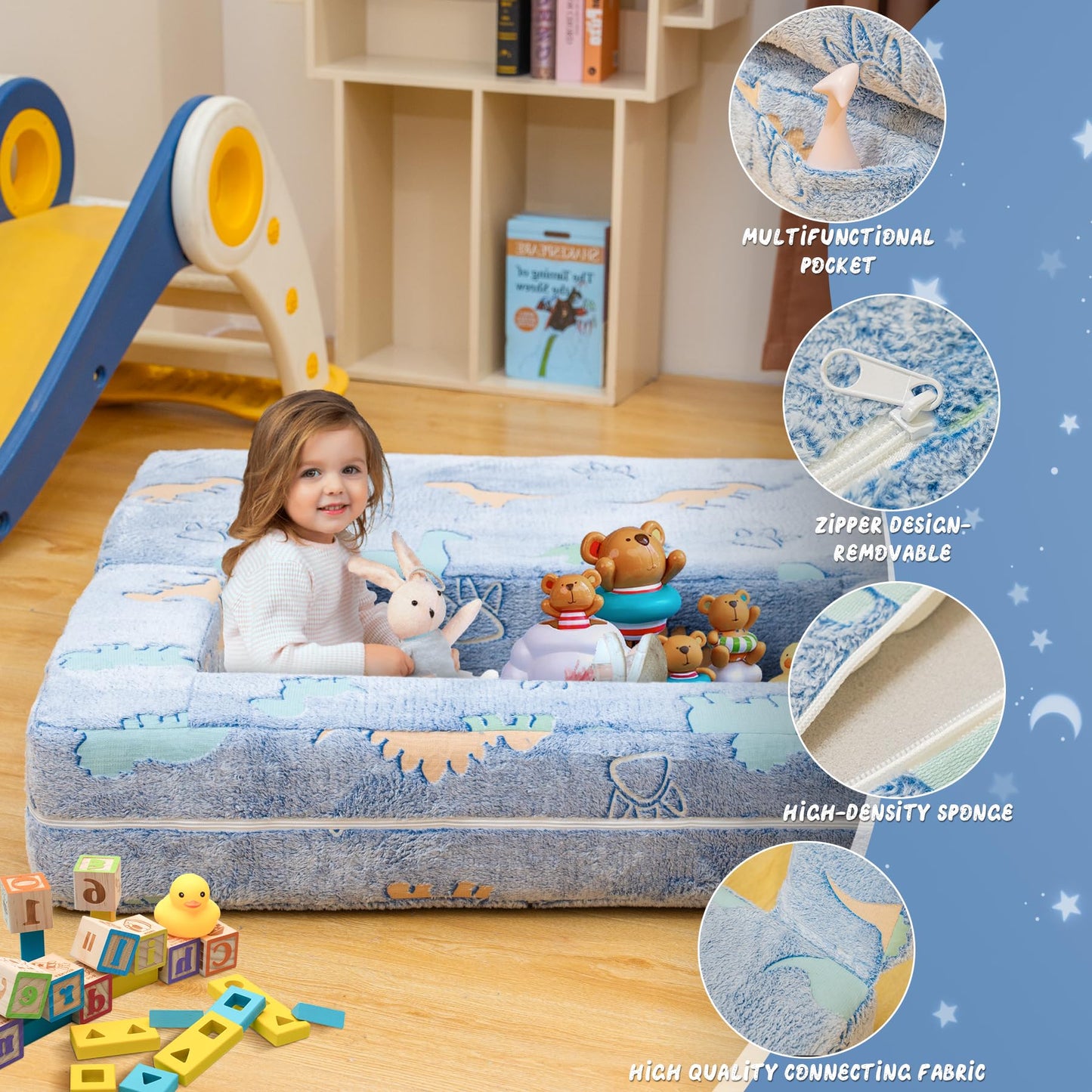 AWQM Foldable modular children's play sofa, glow-in-the-dark children's play sofa