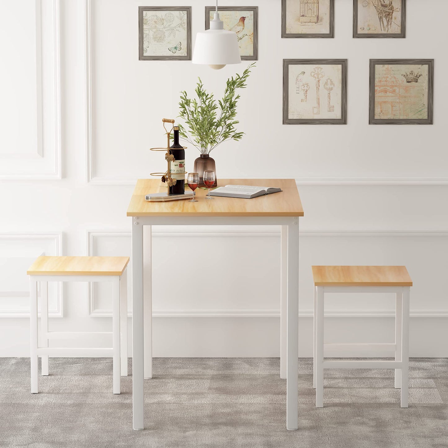 AWQM Industrial Small Dining Table, Dining Table for 2