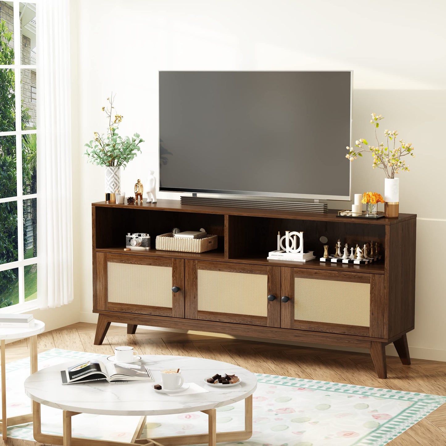 AWQM Mid-Century Modern TV Cabinet Living Room TV Cabinet