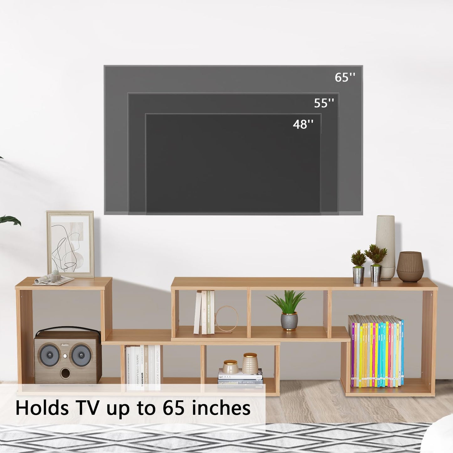 AWQM TV cabinet base frame, 2 piece cube bookshelf freestanding tv cabinet base frame