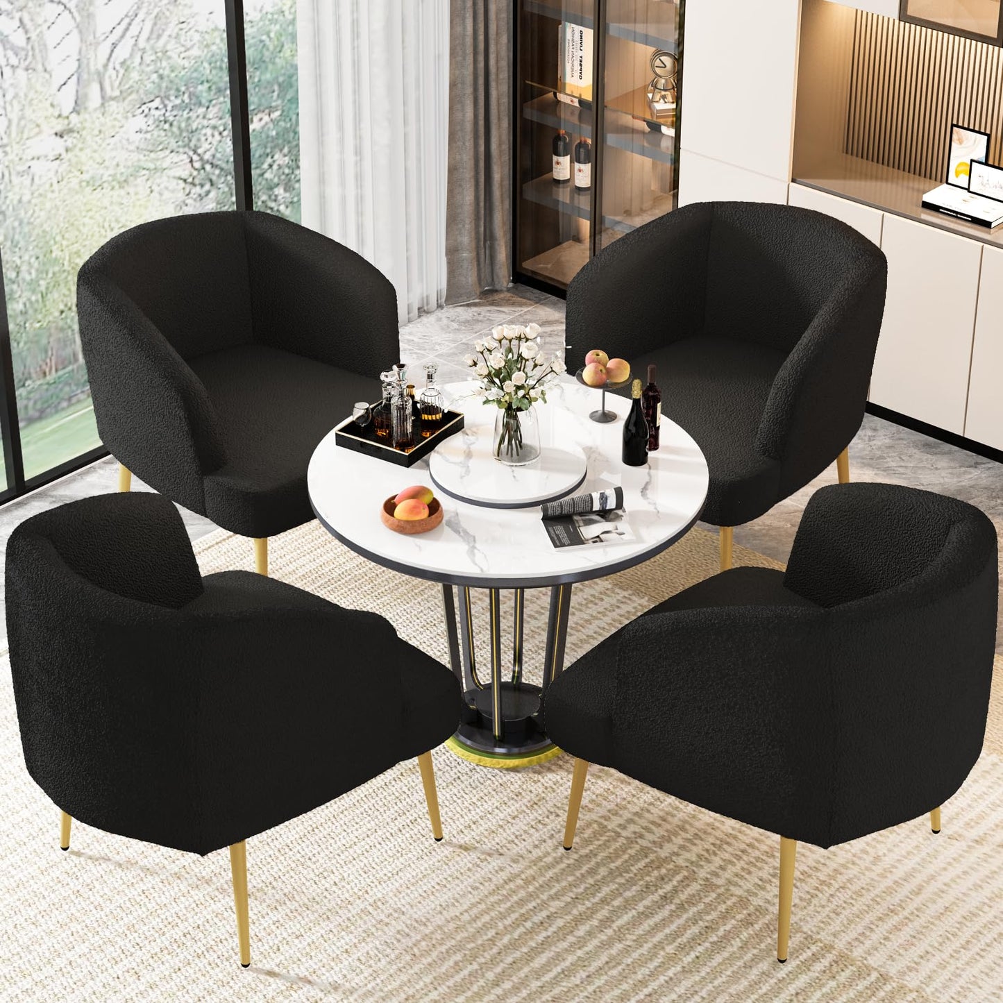 AWQM Sofa Chair with Armrests and Gold Legs