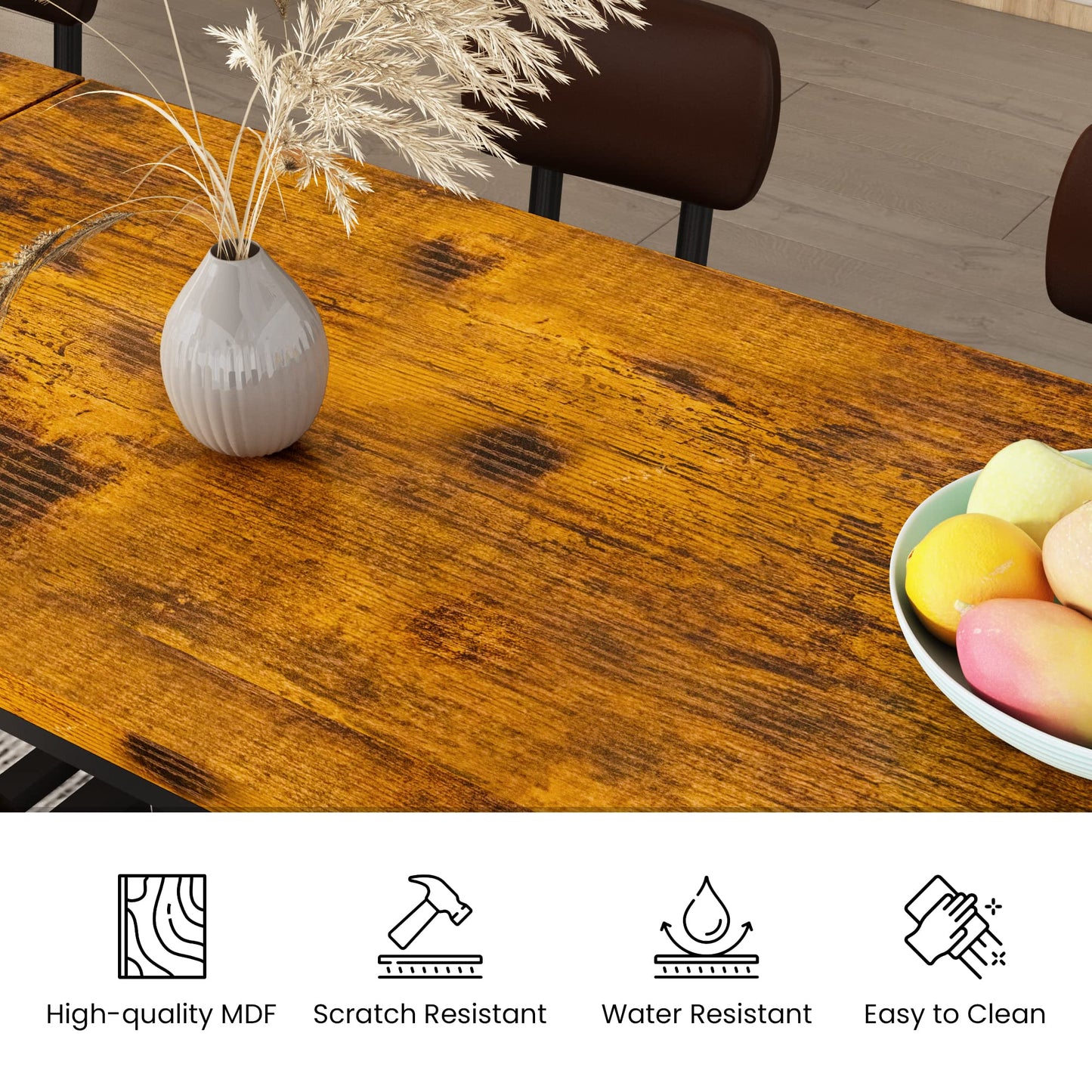 AWQM Industrial Counter Height Bar Table, Dining Table for 4