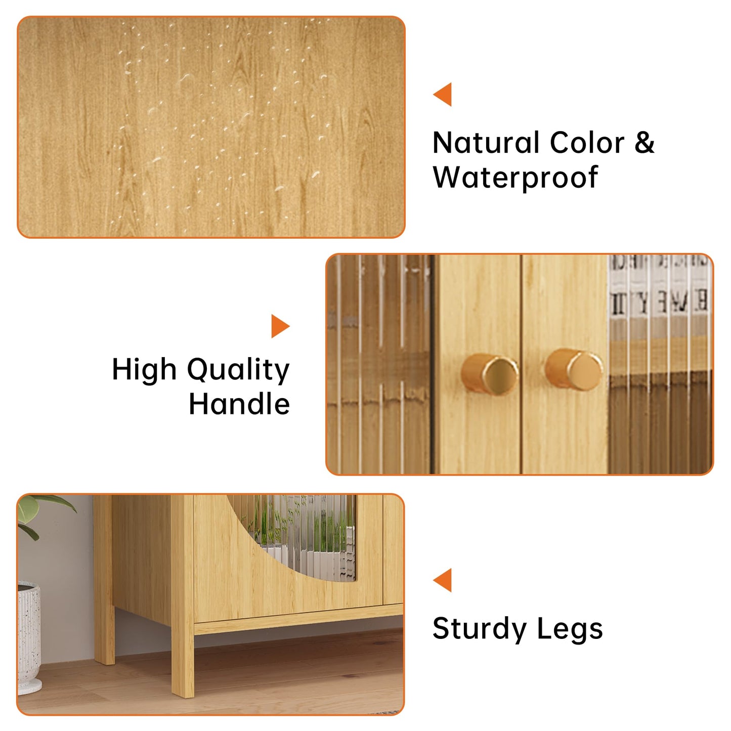 AWQM glass door 2-piece decorative storage cabinet kitchen sideboard