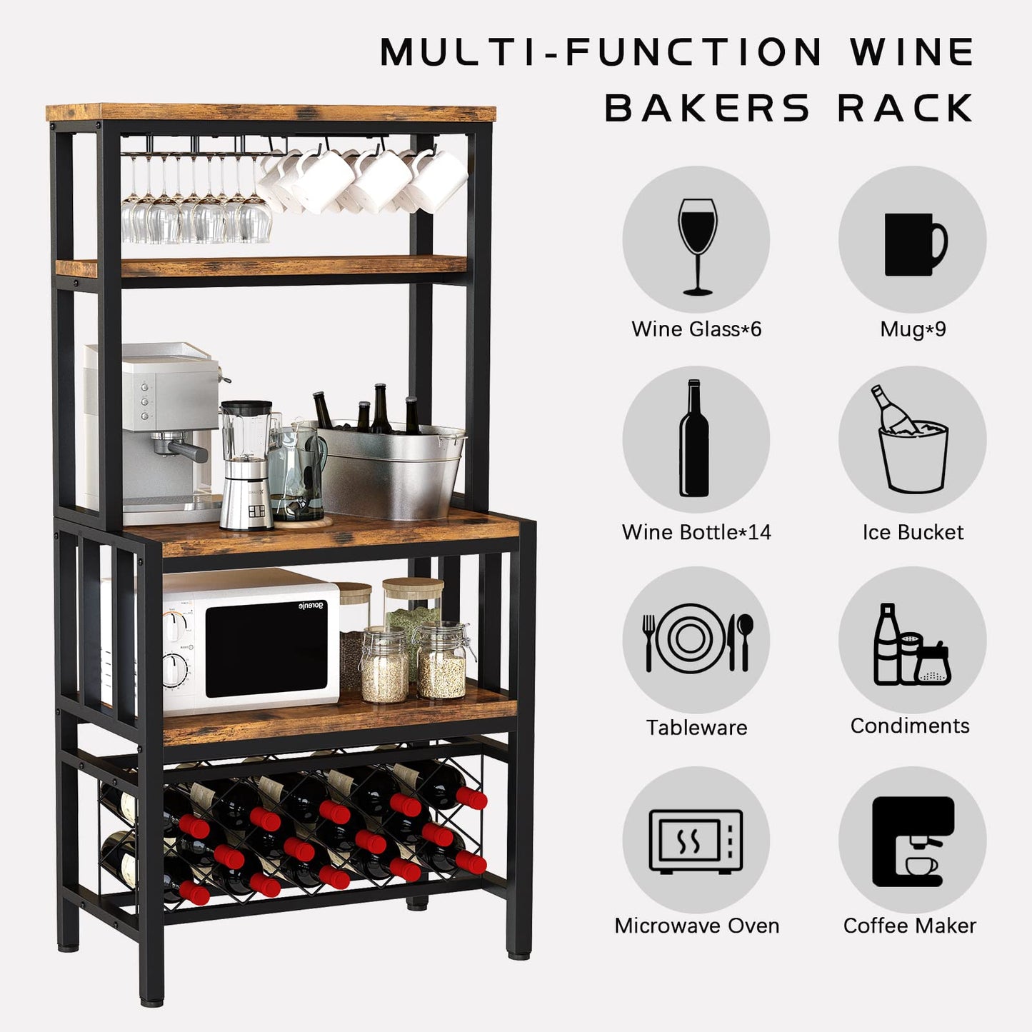 AWQM freestanding floor-to-ceiling wine rack cabinet