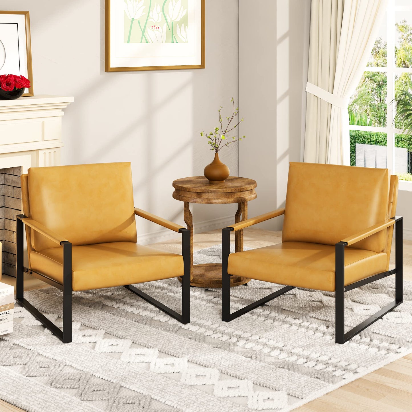 AWQM Leather Sofa Chair Thickened Upholstered Backrest Single Sofa Chair