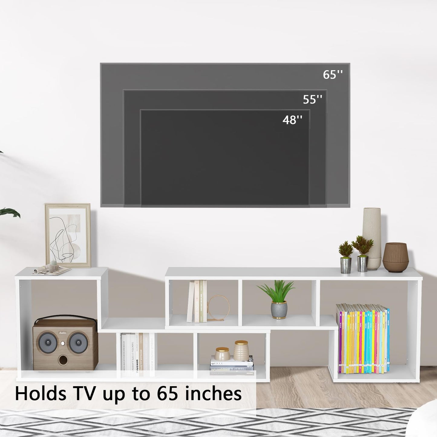 AWQM TV cabinet base frame, 2 piece cube bookshelf freestanding tv cabinet base frame