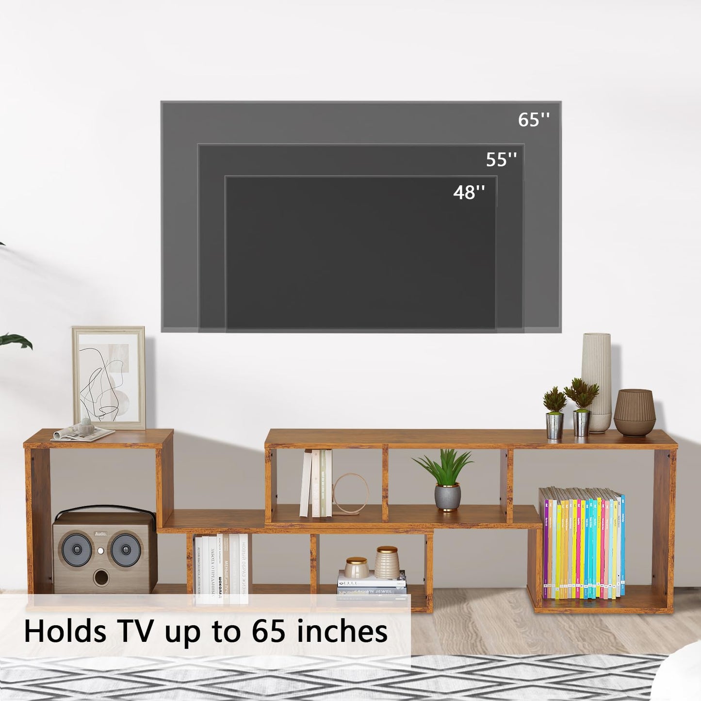 AWQM TV cabinet base frame, 2 piece cube bookshelf freestanding tv cabinet base frame