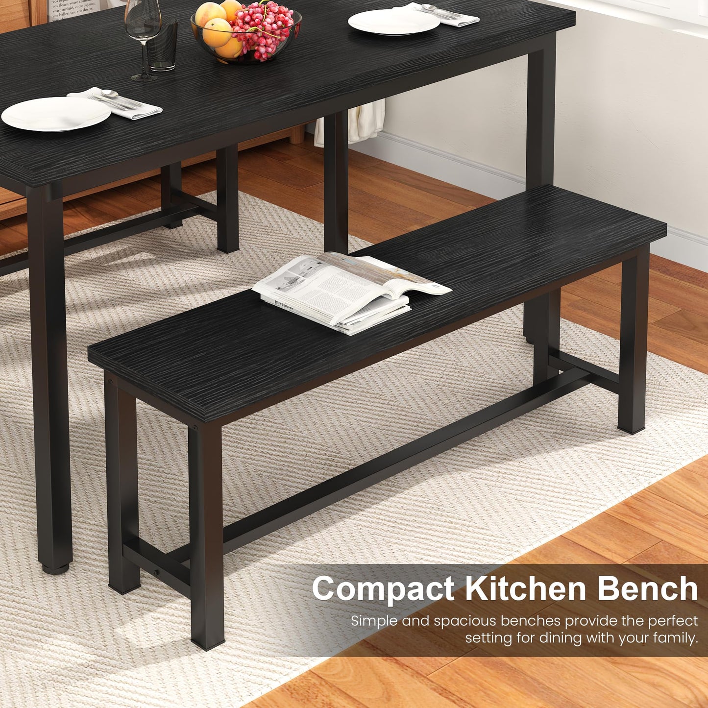 AWQM Kitchen Bench, Pair of 2 Dining Chairs