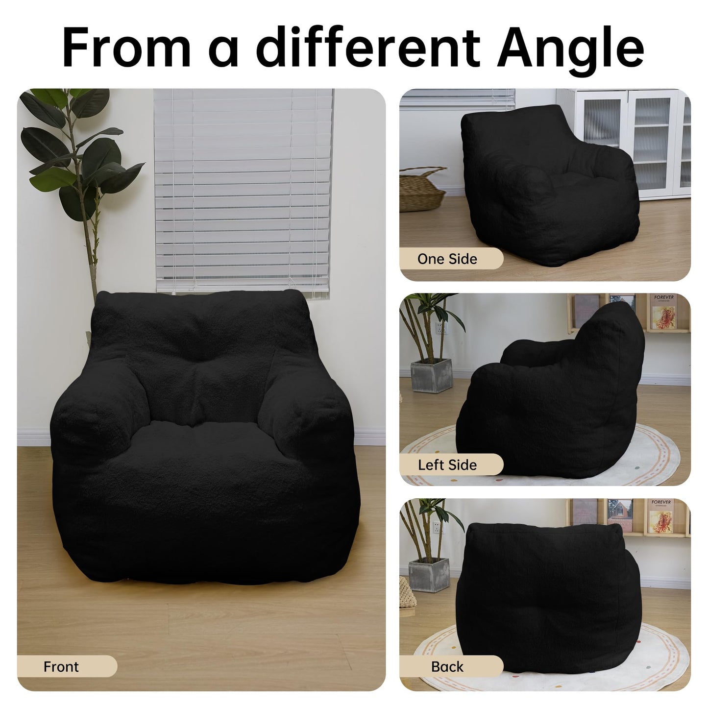 AWQM Bean Bag Chair, Tufted Soft Padded Bean Bag Chair, Lazy Susans