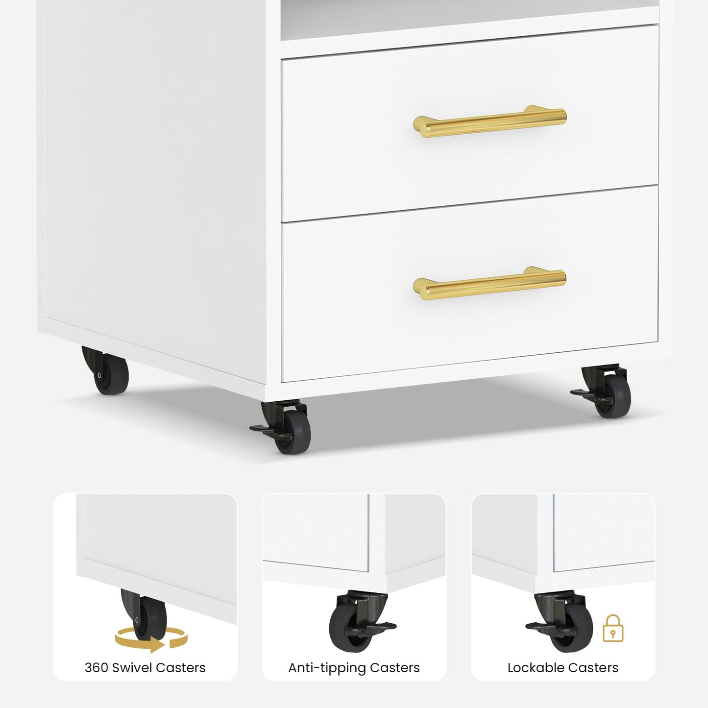 AWQM Drawer Vertical File Cabinet with Open Shelf Office Storage