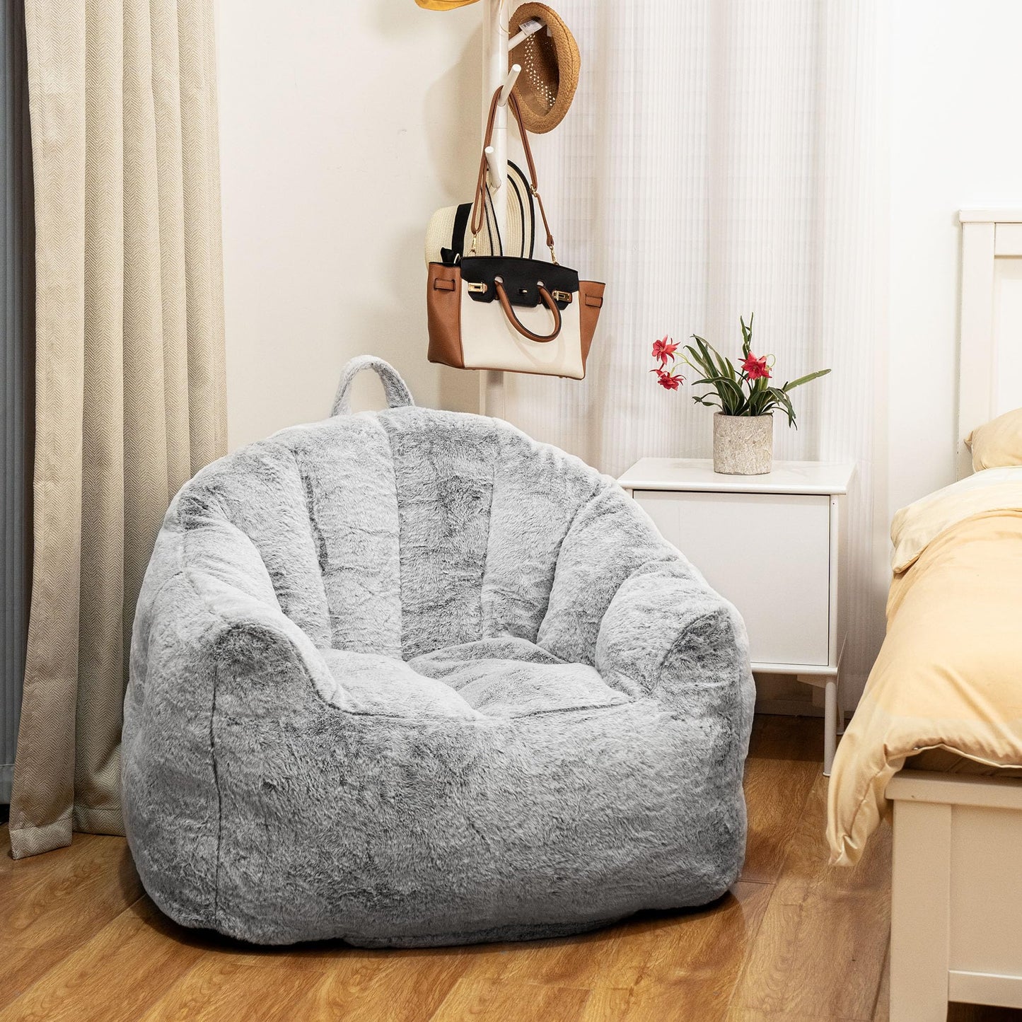 AWQM Giant Bean Bag Chair Stuffed Bean Bag Sofa with Stuffing